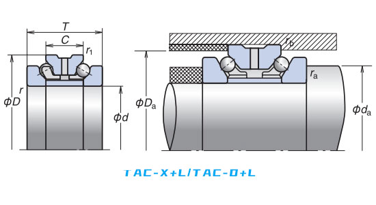 角接觸球軸承，品牌：NSK，尺寸圖3