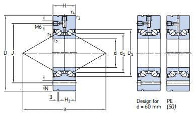 角接觸球軸承，品牌：SKF，尺寸圖2