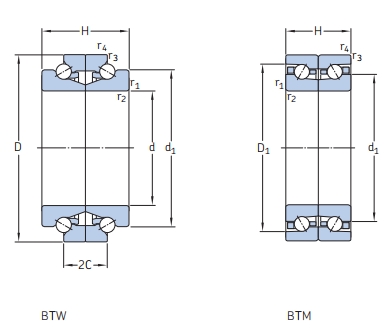角接觸球軸承，品牌：SKF，尺寸圖1