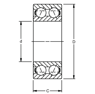 角接觸球軸承，品牌：FAFNIR，尺寸圖1