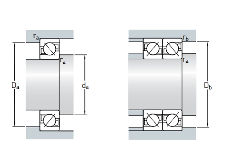 角接觸球軸承，品牌：SKF，尺寸圖2